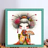 Cartoon Japanese Geisha-11CT Stamped Cross Stitch 40*40cm/15.75*15.75in