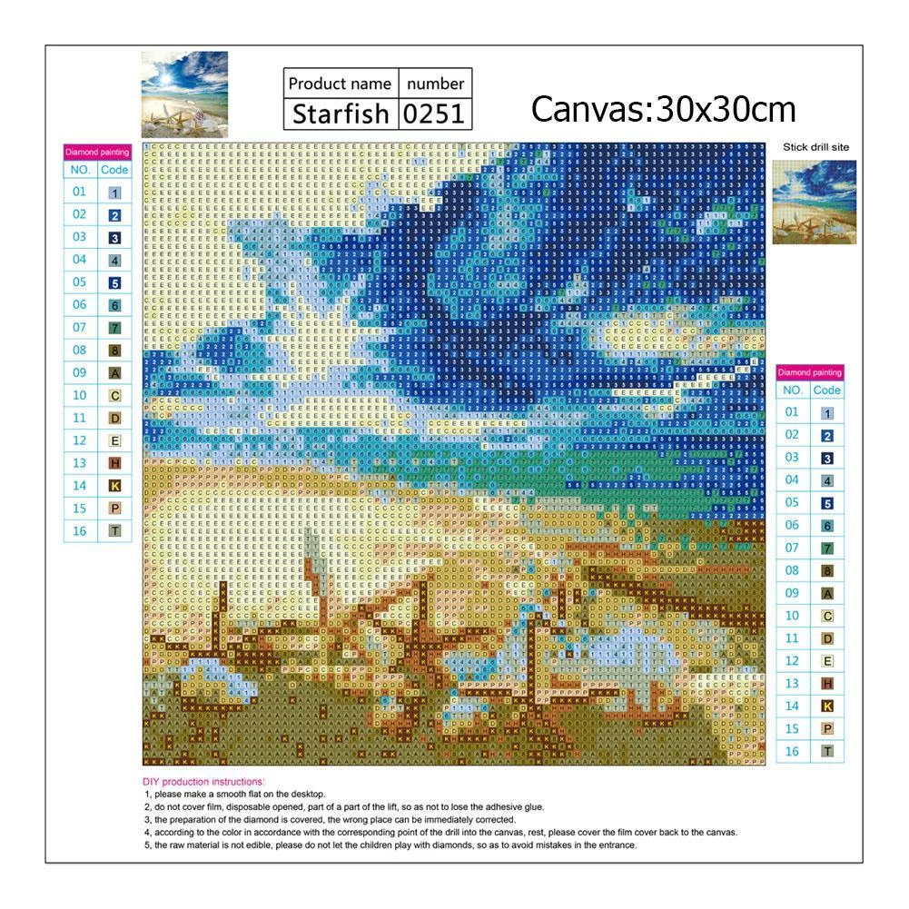 Diamond Painting - Full Round Drill - Beach(30*30cm)