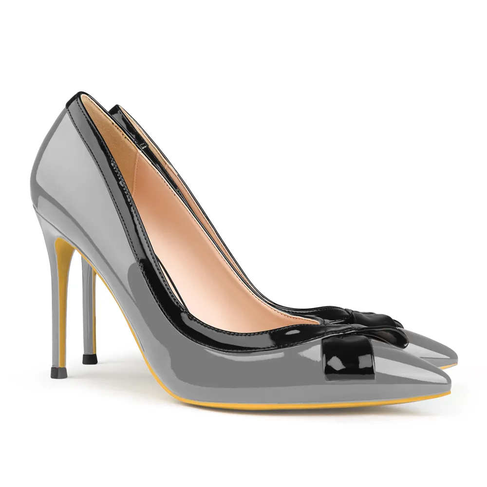 100mm Bow Fashion High Heels Sexy Prom Mixed Color  Stiletto Heels-vocosishoes