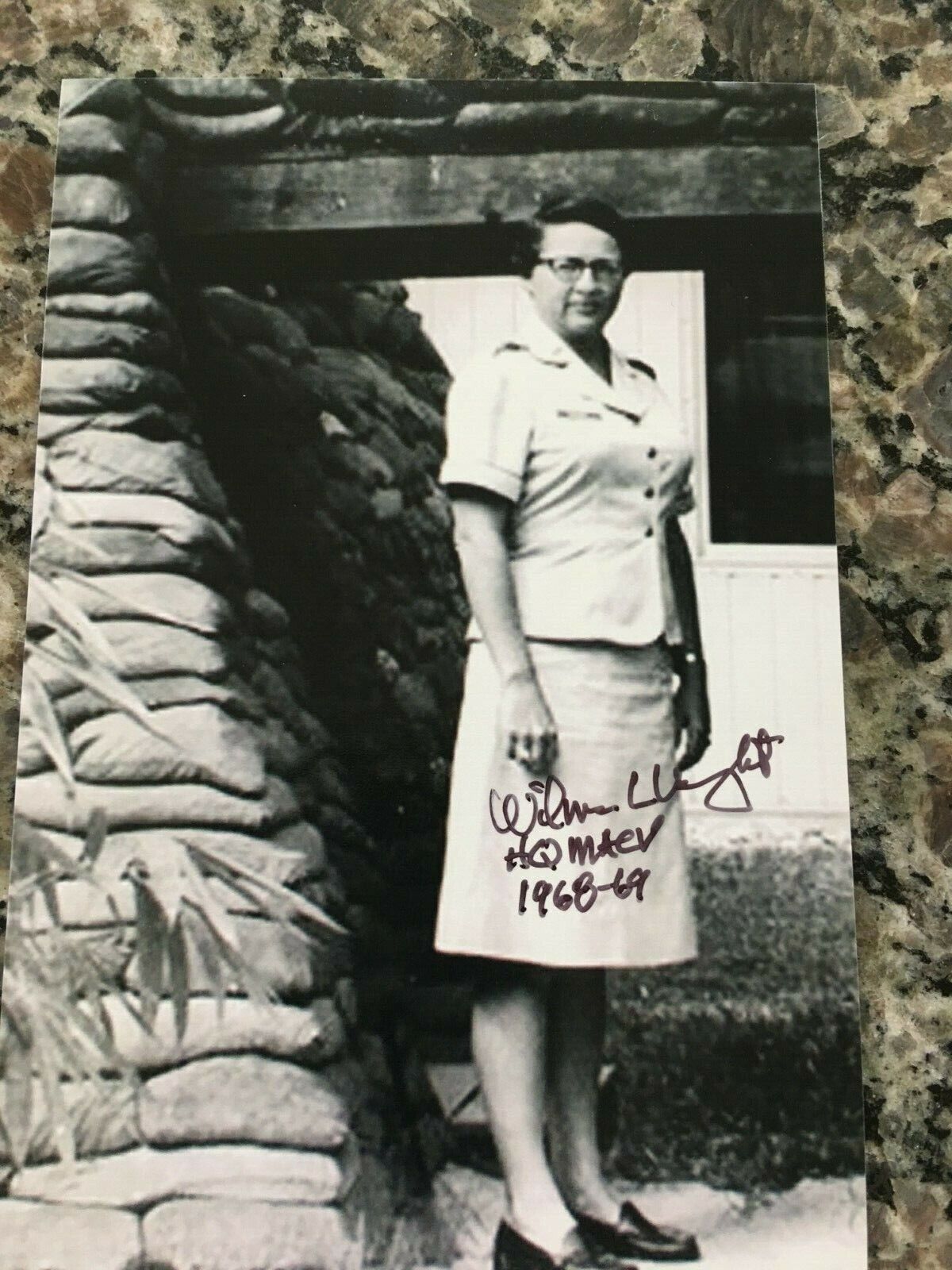 GENERAL WILMA VAUGHT 1ST WOMAN TO REACH GEN. FROM COMPTROLLER FIELD SIGNED Photo Poster painting