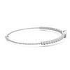 14K White Gold Round Lab Diamond Adjustable Chain Bracelet with A Millegrain Bezel 6mm Center Stone