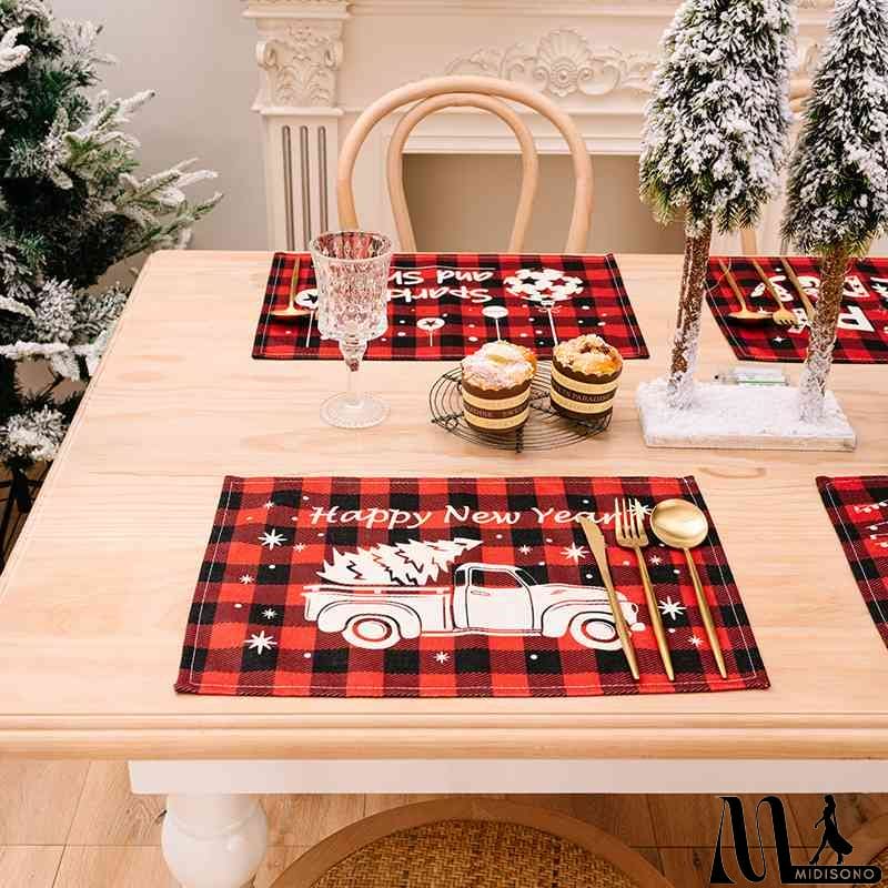 MidiSono - Assorted 2-Piece Plaid Placemats