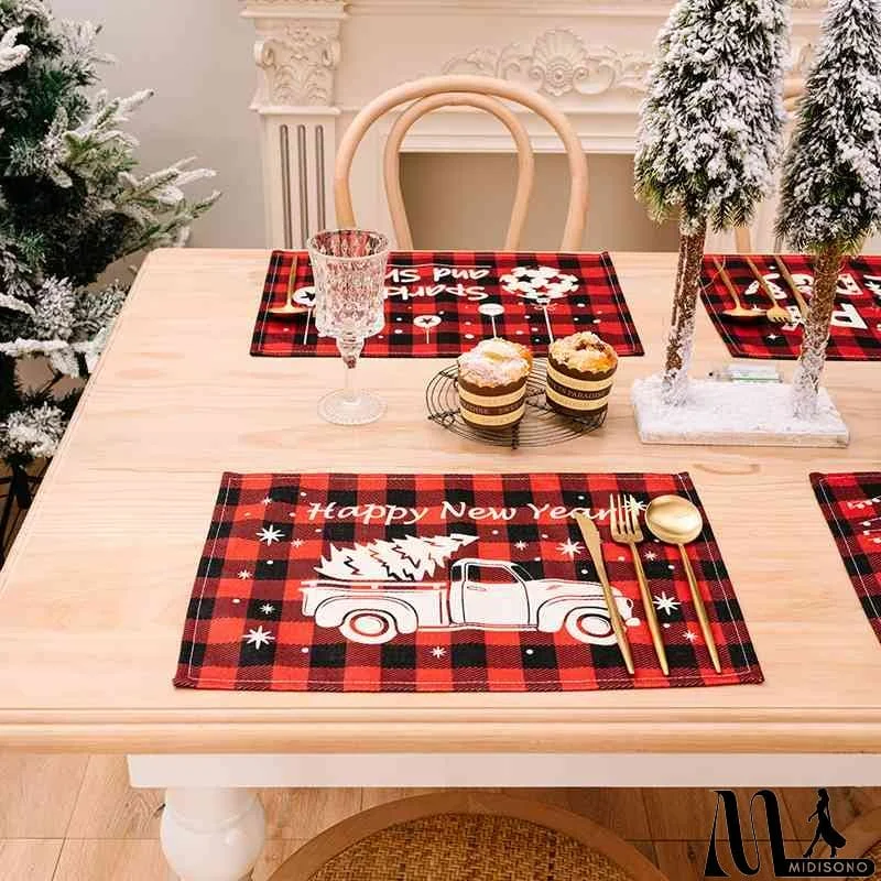 MidiSono - Assorted 2-Piece Plaid Placemats