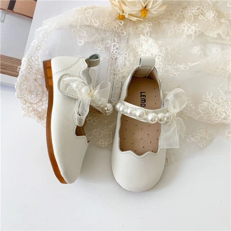 Summer New Girls Princess Shoes Pearl Shallow Children's Flat