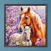 Cheval - perceuse ronde peinture diamant - 40*40cm