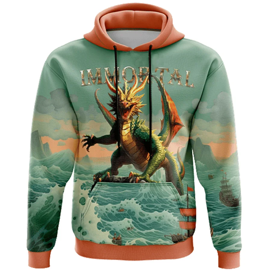 Immortal Dragon Printed Men's Hoodie