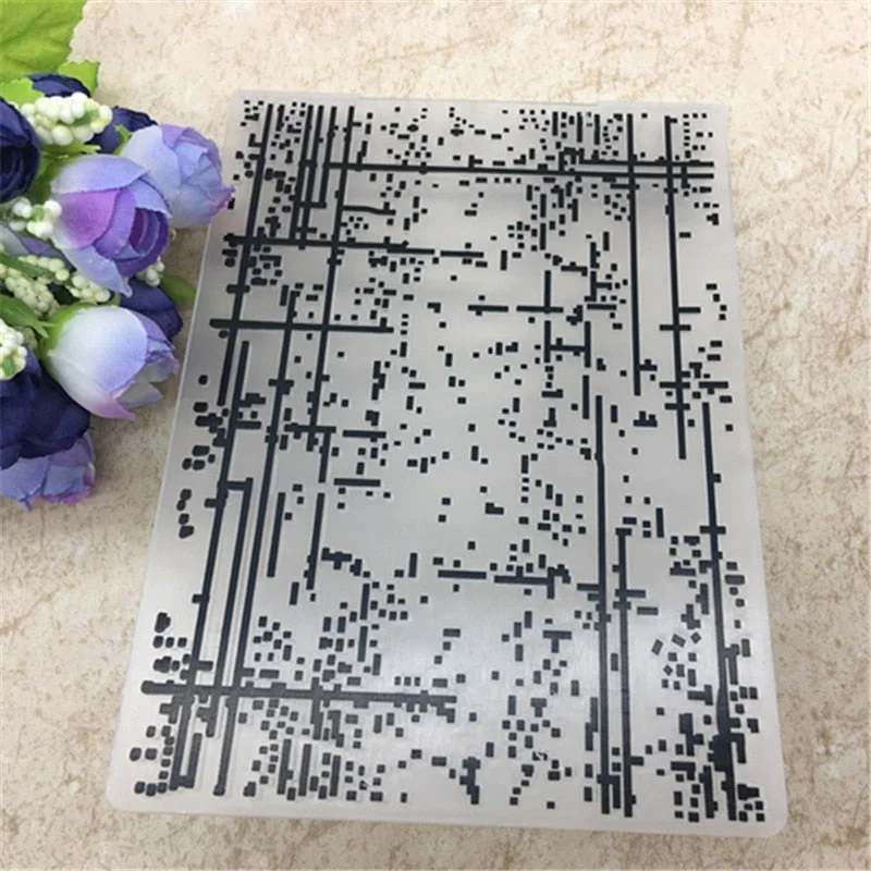 PLASTIC EMBOSSING FOLDER dots line rain abstract code DIY scrapbook album card  packing decoration cutting dies paper craft