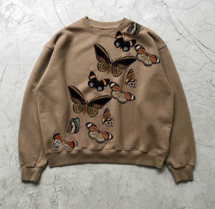 Personalized Butterfly Art Irregular Brown Sweatshirt