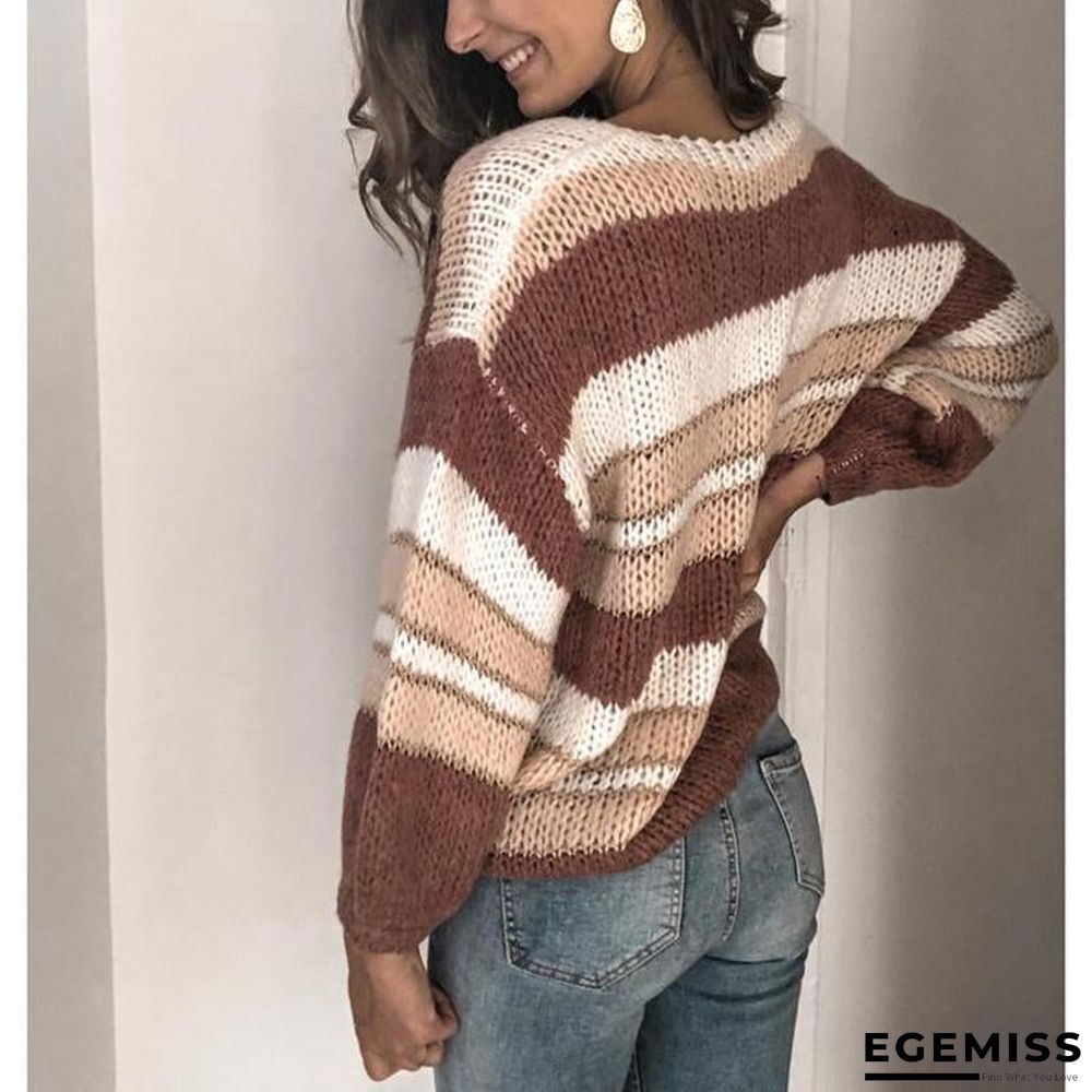 Color-Block Long Sleeve Sweater | EGEMISS