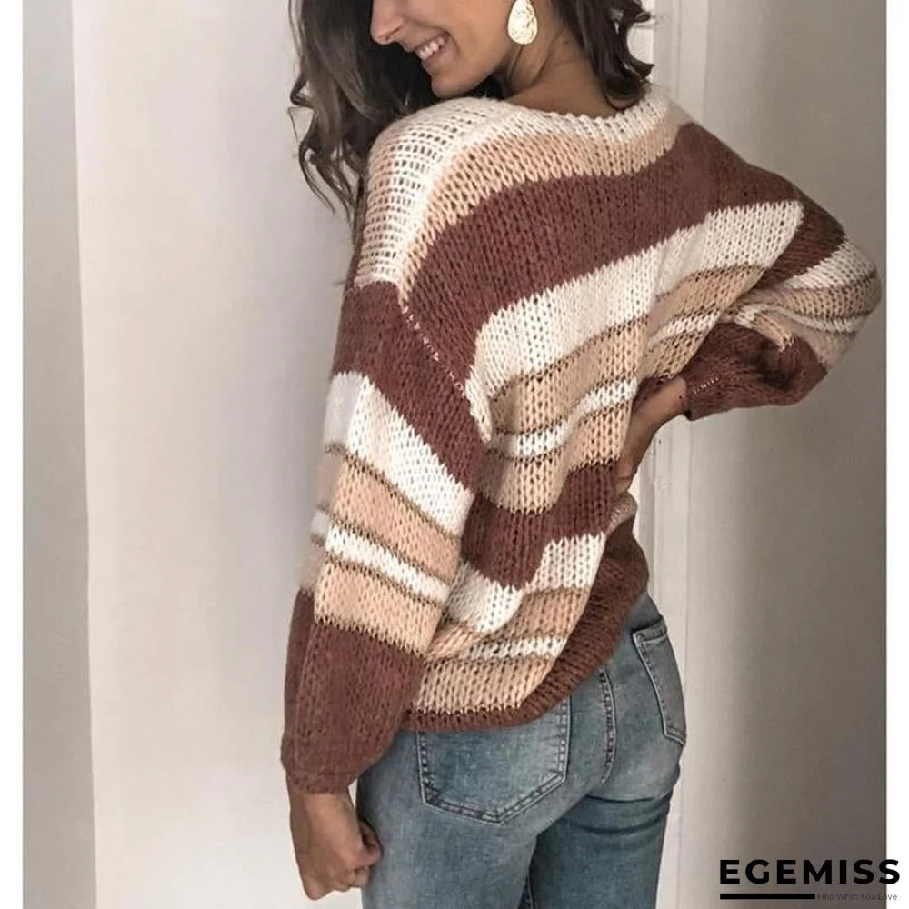Color-Block Long Sleeve Sweater | EGEMISS
