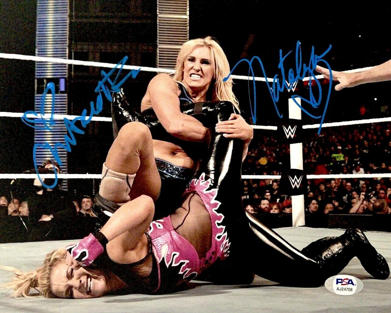 WWE CHARLOTTE AND NATALYA HAND SIGNED AUTOGRAPHED 8X10 Photo Poster painting WITH PSA DNA COA 2