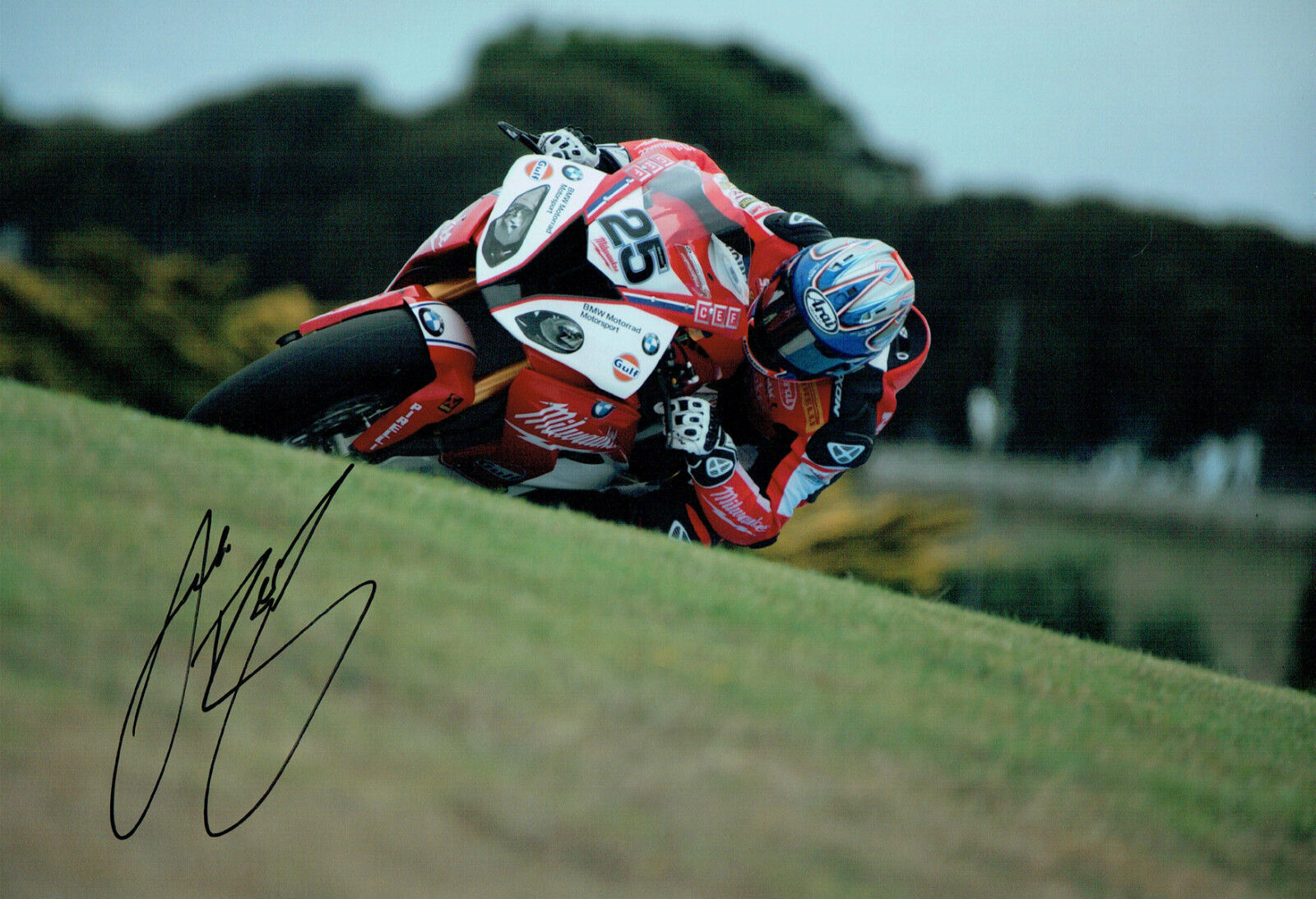 Josh BROOKES SIGNED WSBK Milwaukee BMW Rider Autograph 12x8 Photo Poster painting C AFTAL COA