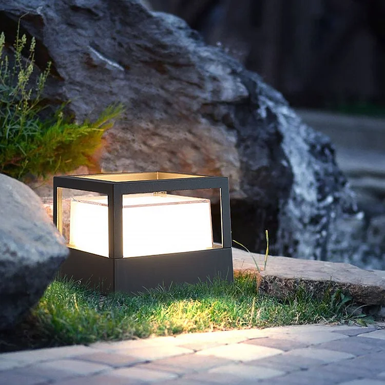 Waterproof Outdoor Landscape Decorative Lighting Double Layer Lampshade LED Post Light - Appledas