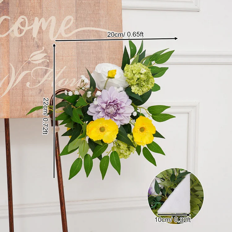 A8709 Colorful Floral Arrangement Decor Wedding Arch Frame Orchid Wisteria Floor Row