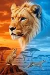 Luxury AB Velvet Diamond Painting Kit - Lion and leopard
