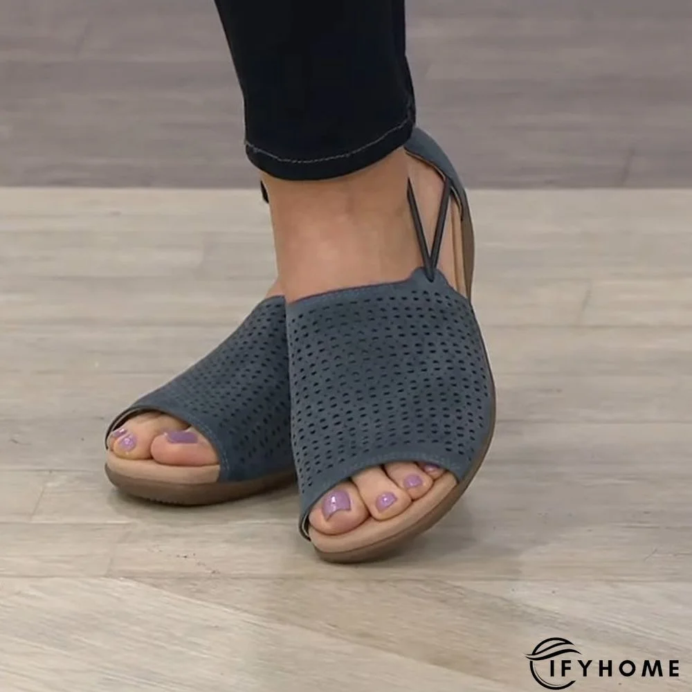 Hollow-Out Low Heel Summer Sandals | IFYHOME