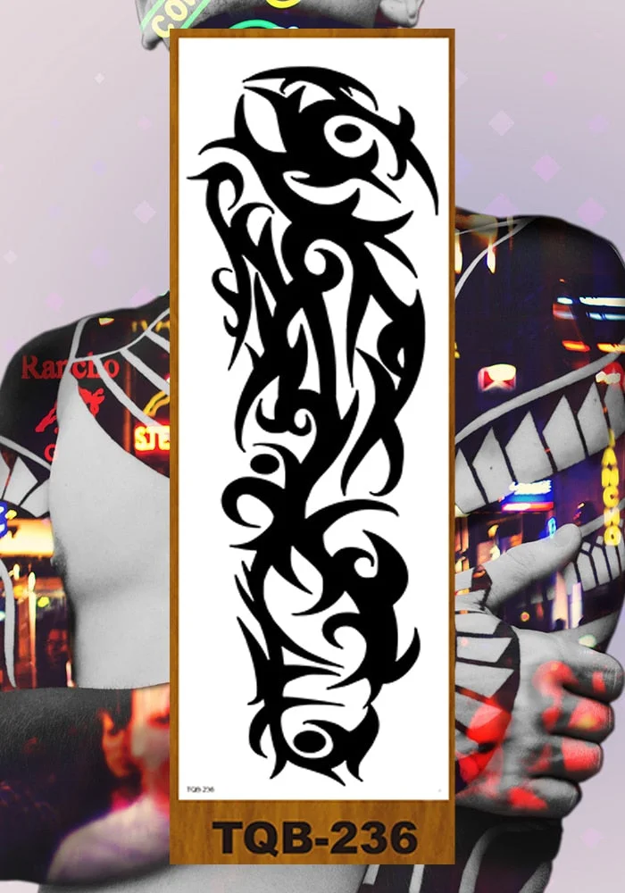 Full Flower Arm Temporary Tattoo Sticker Men Women Adult Girl Body Art Fake Tatoo Characters Love Confession Totem Lily Hotwife