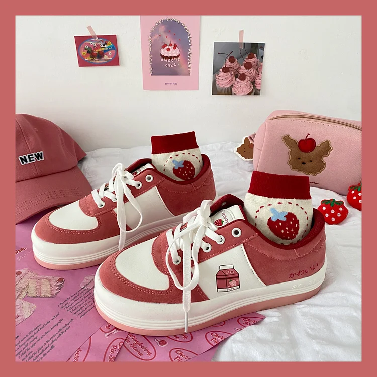 Casual Strawberry Red Sneakers BE782