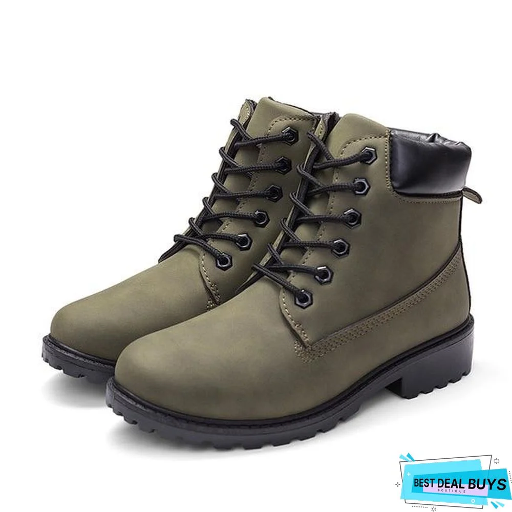 Autumn Early Winter Shoes Women Flat Heel Boots Fashion Keep warm Women's Boots Brand Woman Ankle Botas