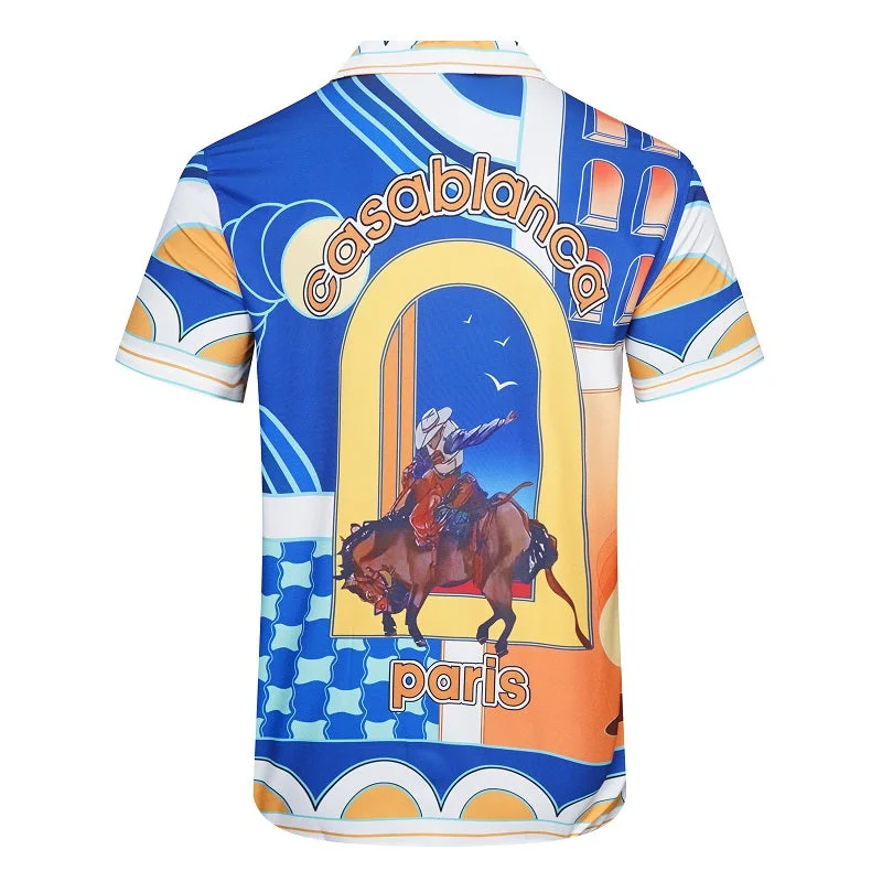 Casablanca 2023SS New Product Silk Short Sleeve Shirt