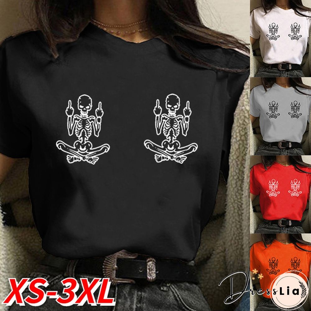 Women's Summer Funny Short Sleeved T-shirts Casual Crew Neck Tees Top Women Clothes Solid Color Shirts