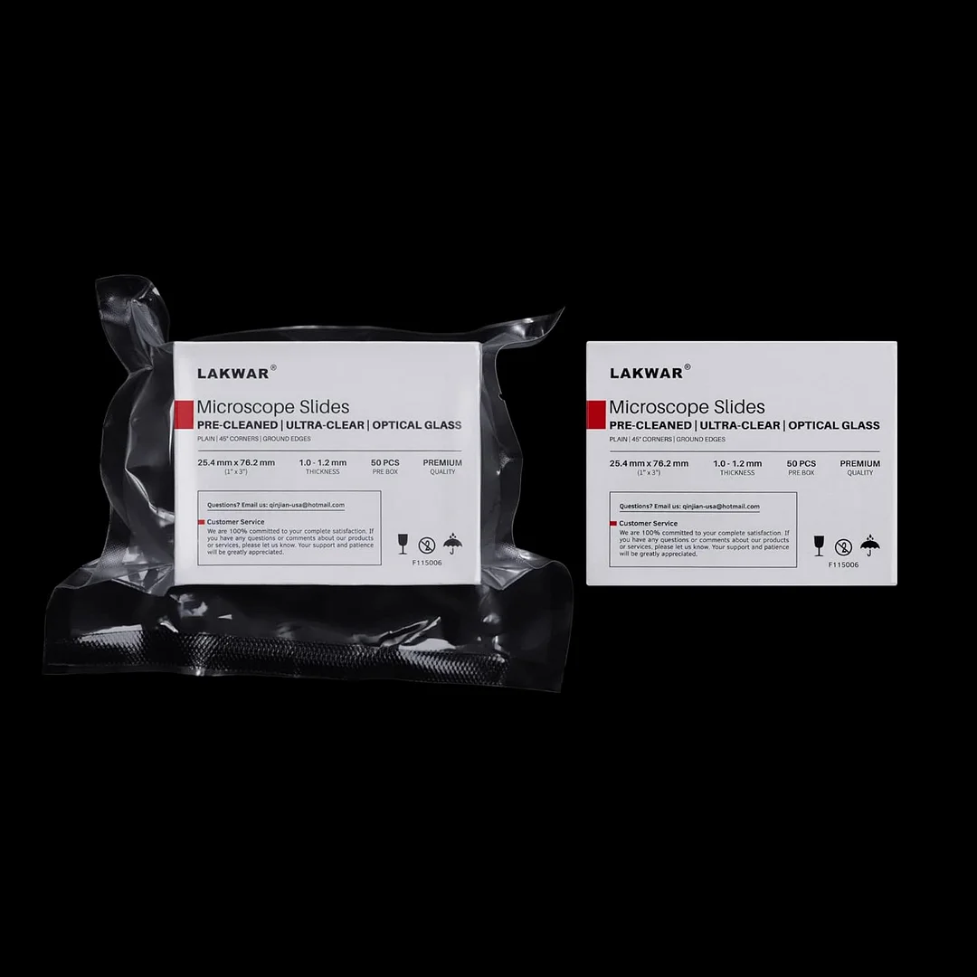 50 Microscope Slides, Blank Glass Slides for Microscope, Pre-Cleaned Laboratory Microscope Slides, Well-Made Ultra-Clear Optical Glass