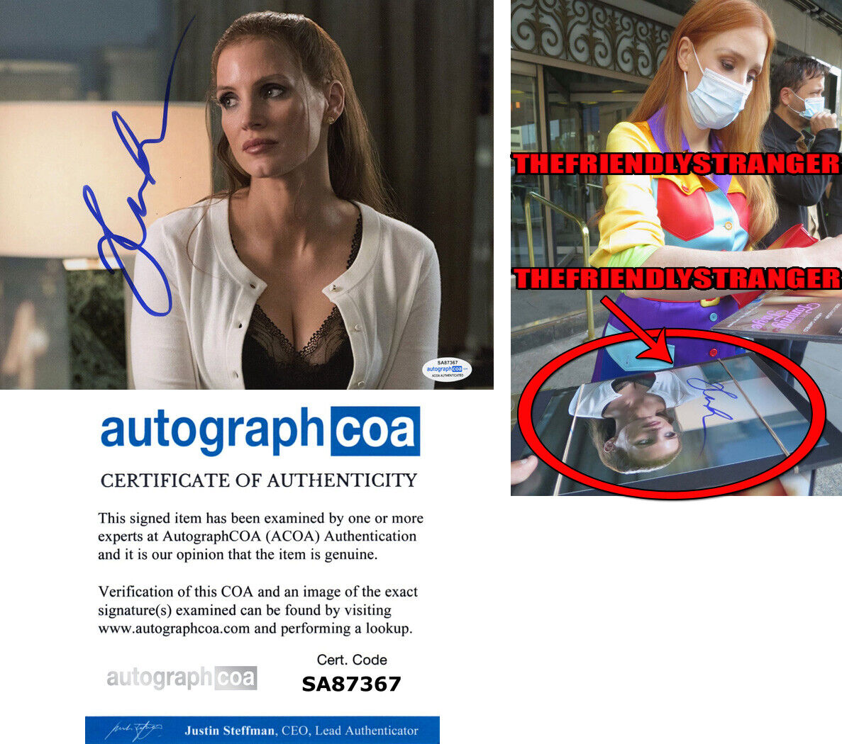 JESSICA CHASTAIN signed MOLLY'S GAME