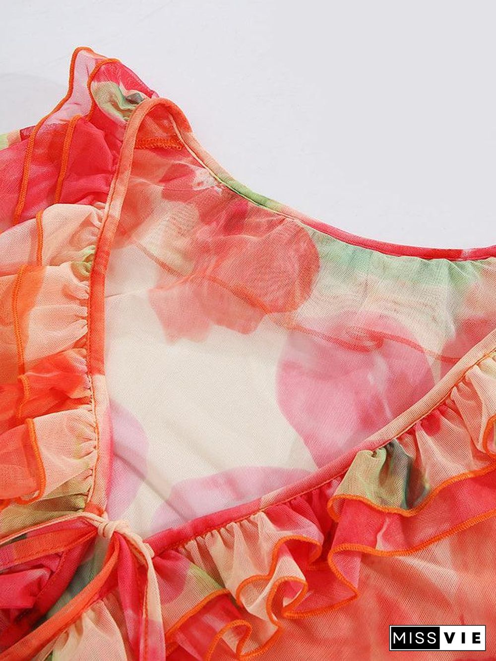 Plunge V Neck Chiffon Blouse