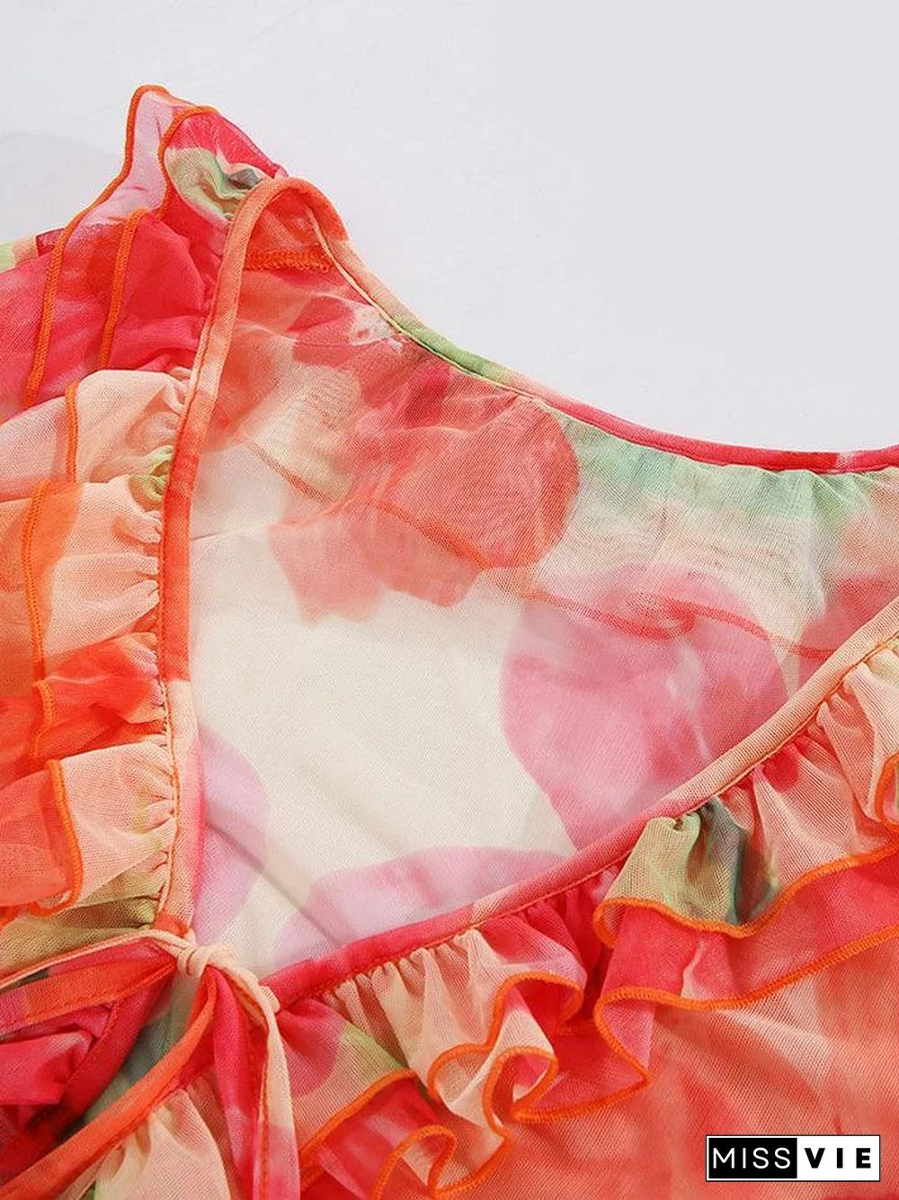 Plunge V Neck Chiffon Blouse