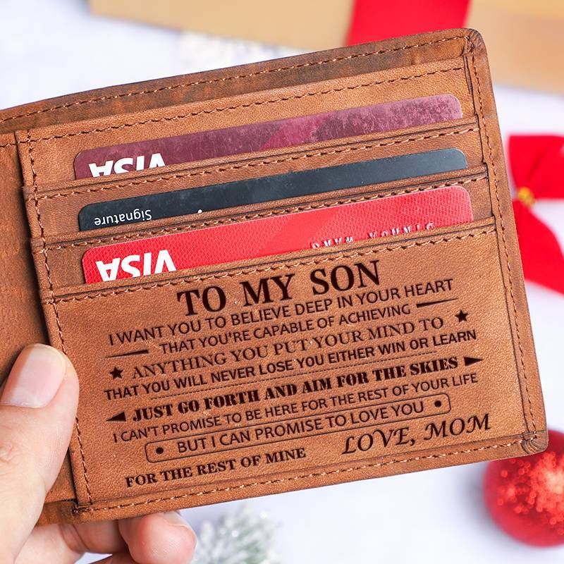 Unique Gift Mom To Son - You Will Never Lose - Top-grain Leather Wallet