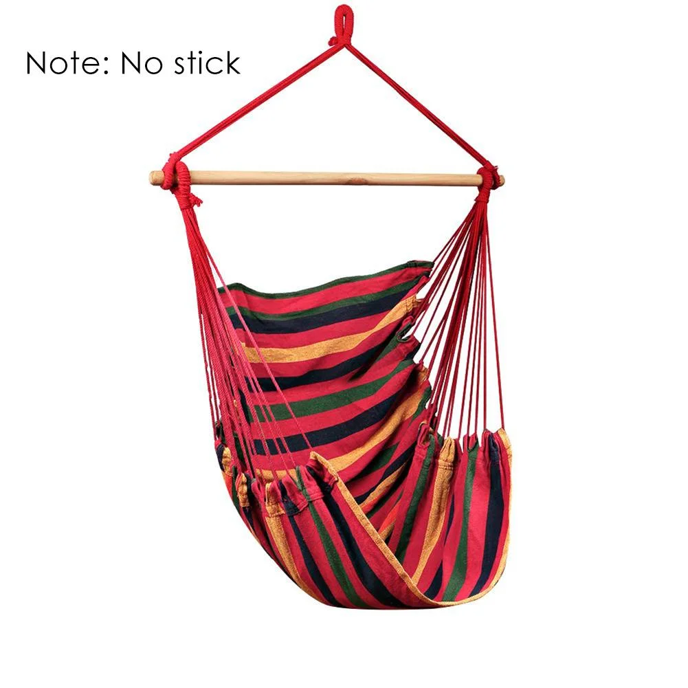 Portable Camping Hanging Hammock Bedroom Swing Bed Lazy Chair (Red Stripe)