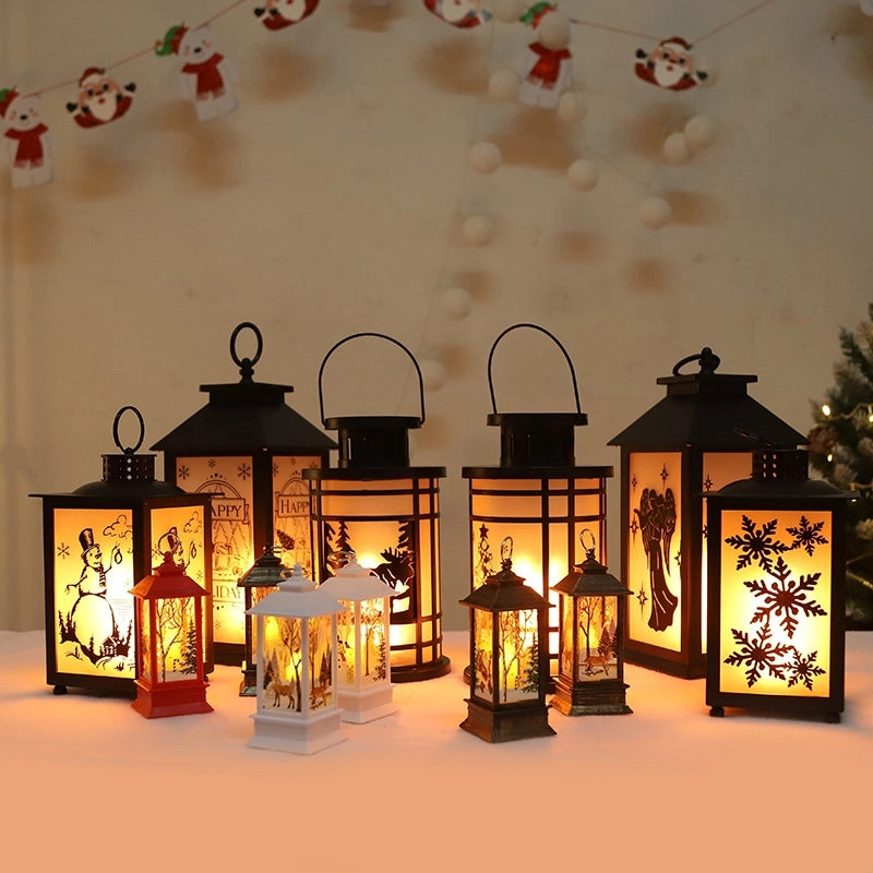 Christmas Simulation Flame Lamp Hotel Desktop Decoration Christmas Tree Scene Layout Portable Small Oil Lamp Decoration Props