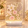 DIY Diamond Art LED Night Light &ndash; Light-Up Table Decor, Double-Sided Printed DIY Crystal Pearl Painting Decoration for Holiday & Gifts(Bloom Flower)