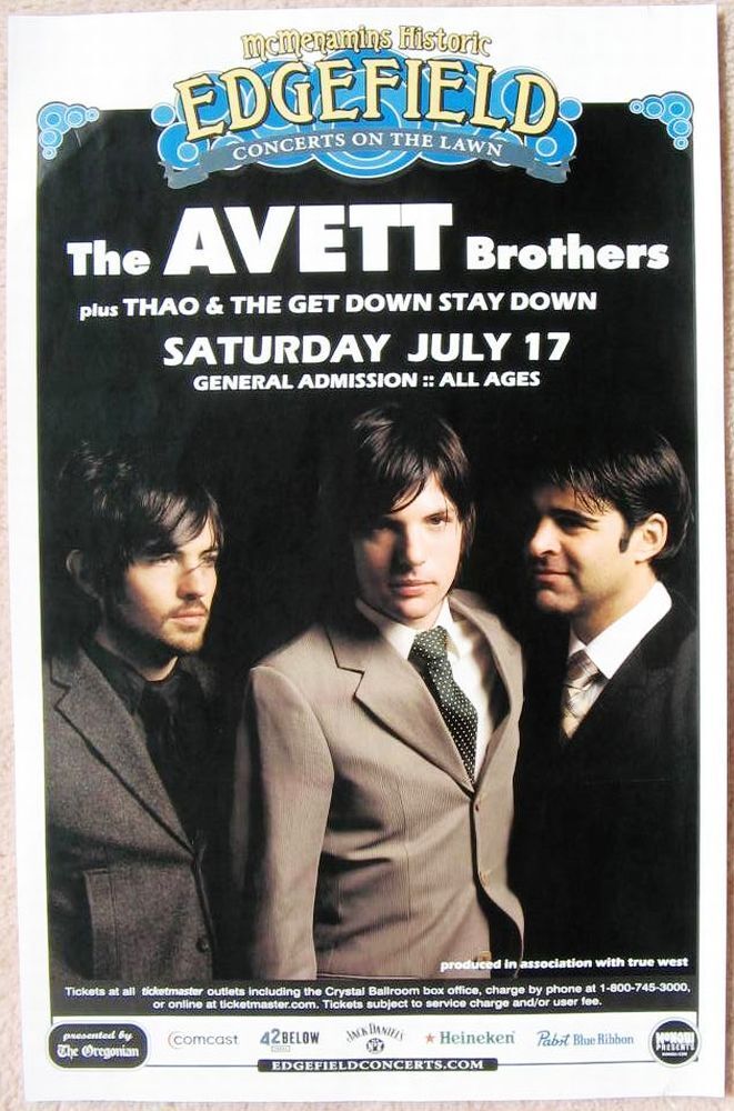 AVETT BROTHERS 2010 Gig POSTER Portland Oregon Concert