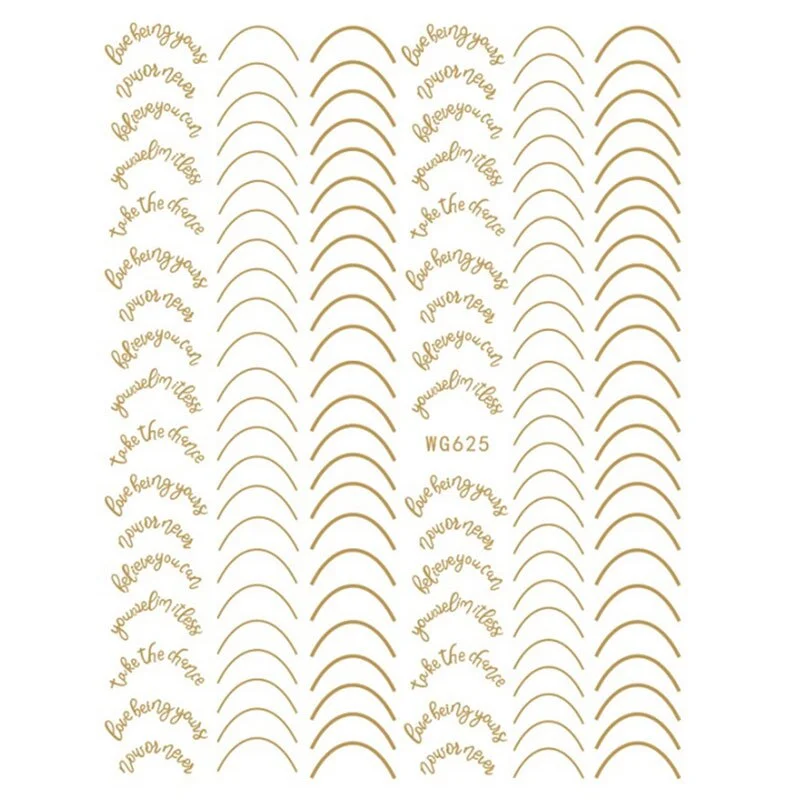 12-color Number Pattern Nail Sticker Decoration 3D Nail Art Stickers English Old Font Arabic Numeral Decals Designer Nail Foil