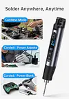 FNIRSI HS-03 Cordless Upgraded Soldering Iron 10W 100-450&deg;C Swappable 2600mAh Battery Type-C 0.96" IPS Screen 1&deg;F Step Adjustment F210 Tips 7s Heat Up 