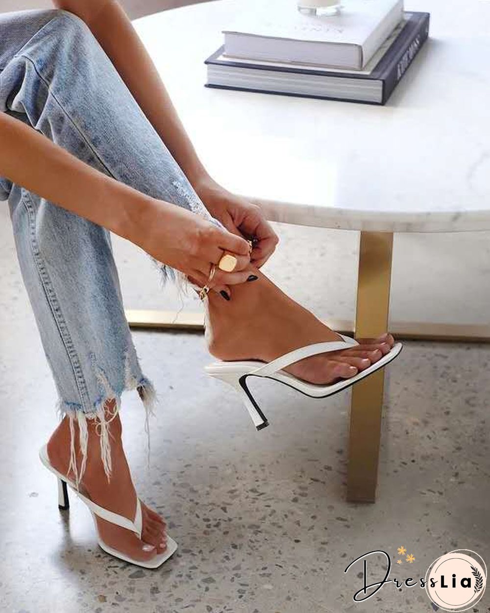 New High-heeled Shoes Heel Large Square Head Solid Color Pinch Toe Women's Shoes High Heel Women's Sandals Shoe For Women