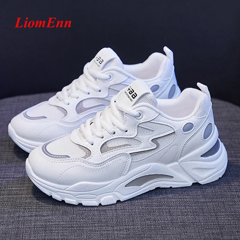 Fashion Women's Winter Sneakers 2021 Platform Sports Shoes White Chunky Sneakers Vulcanized Casual Shoes Tennis Female Basket