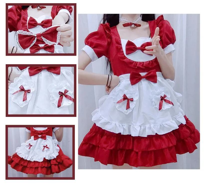 COSPLAY BIG BOW MAID DRESS SUIT (6 pieces) KF81960