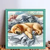 Sleeping Golden Retriever-11CT Stamped Cross Stitch 40*40cm tapestrymarket