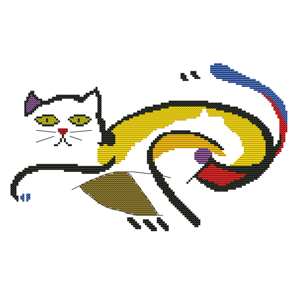 

Fat Cat - 14CT Stamped Cross Stitch - 34*25CM, 501 Original