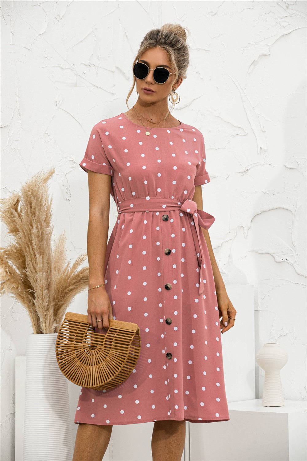 Dotted Button Dress | EGEMISS