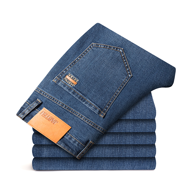 Men's Straight Jeans 2025 Spring Autumn New Classic Business Casual Cotton Trousers Comfortable Simple Denim Pants
