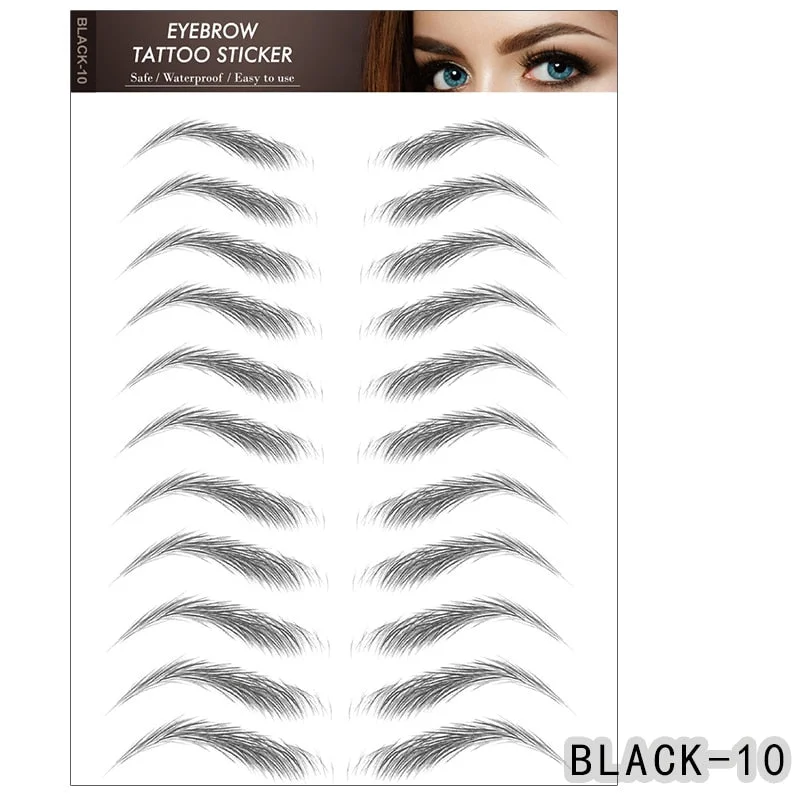 6D Eyebrows Sticker Water Transfer Hair-like Eye Brow Tattoo Stickers Long Lasting False Eyebrow Enhancers Eye Brow Cosmetics Br