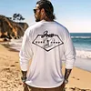 Men's Vintage Surfing Shop Printed Crew Neck Long Sleeve T-Shirt by Inlyline