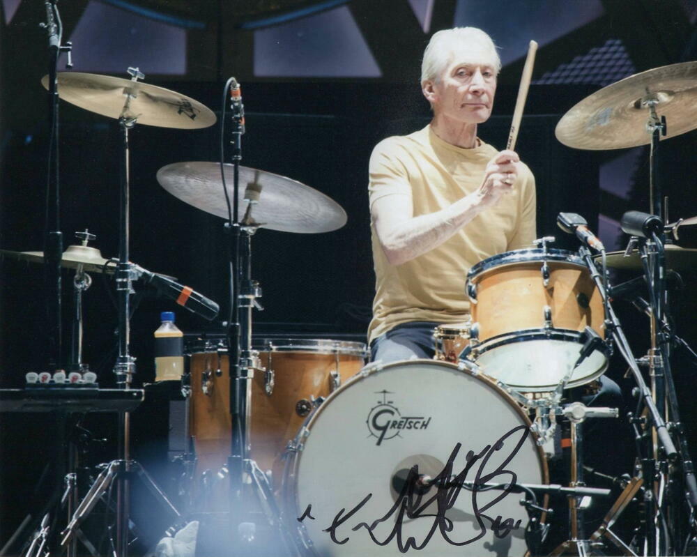 CHARLIE WATTS SIGNED AUTOGRAPH 8X10 Photo Poster painting - LEGENDARY THE ROLLING STONES DRUMMER