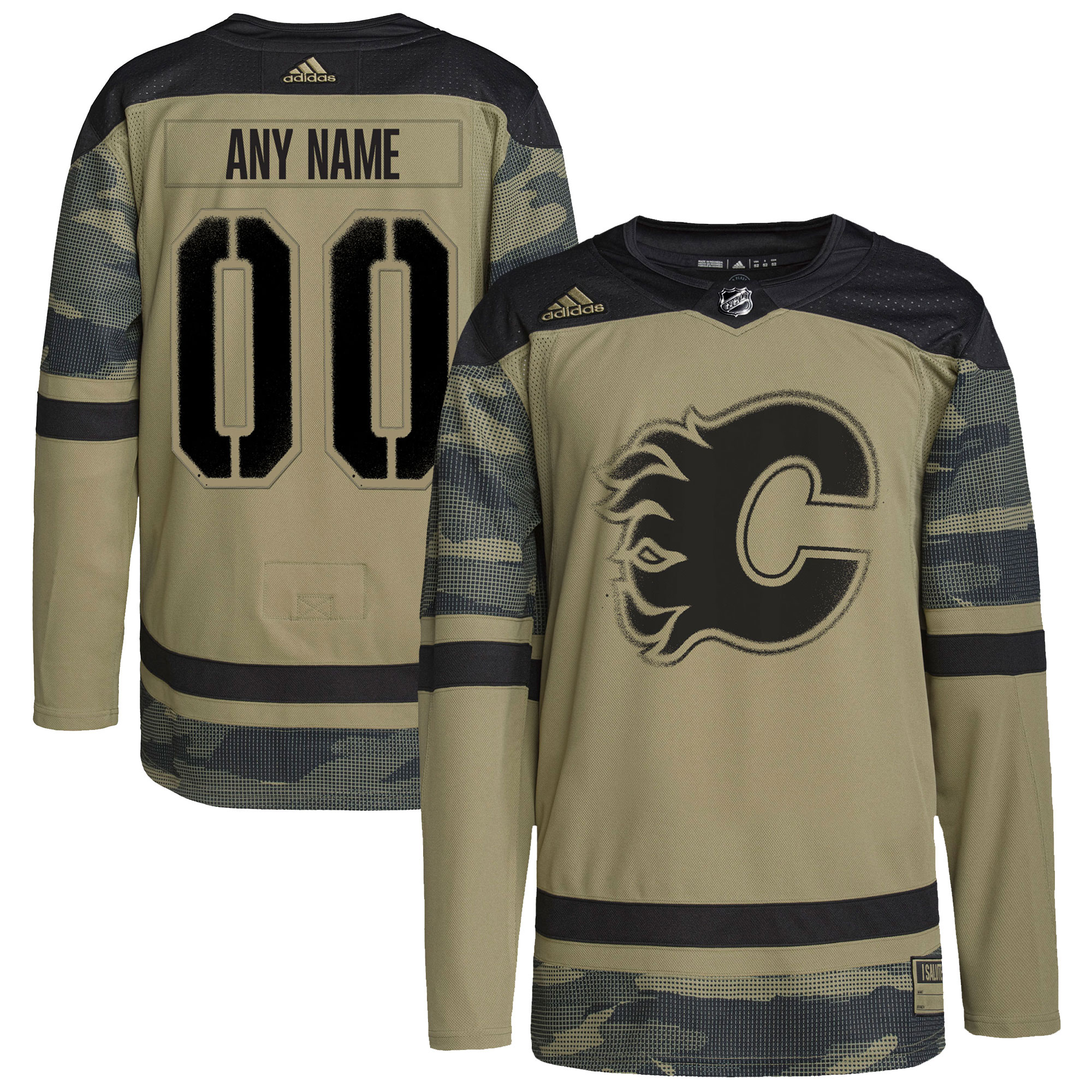 Calgary Flames  Logo Military Appreciation Team  Custom Practice Jersey – Camo mysite