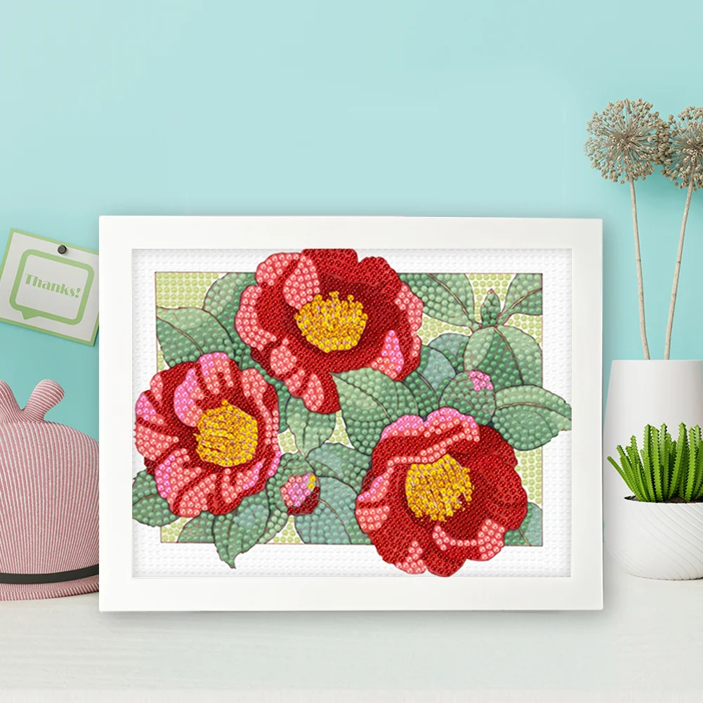 DIY Flower Full Drill Diamond Painting for Beginners(Canvas|15*20cm)【with Plastic Frame】