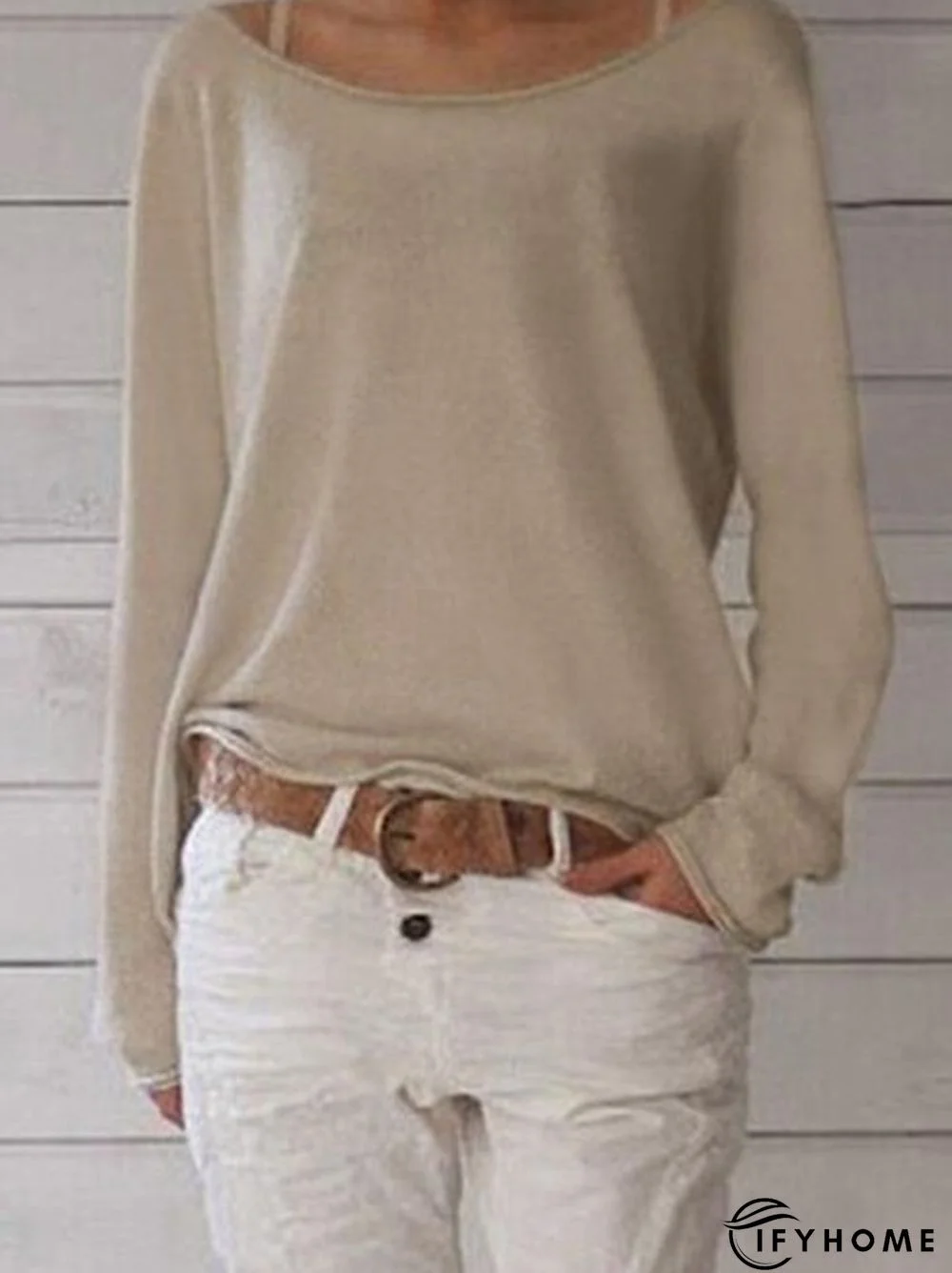 Long Sleeve Crew Neck Cotton T-shirt | IFYHOME