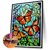 Peinture Sur Verre Papillon Compl&egrave;te Rond Diamant Peinture 30X40CM